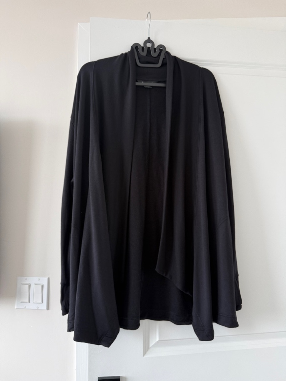 Athleta Black Open-Front Draped Women's Sweater
